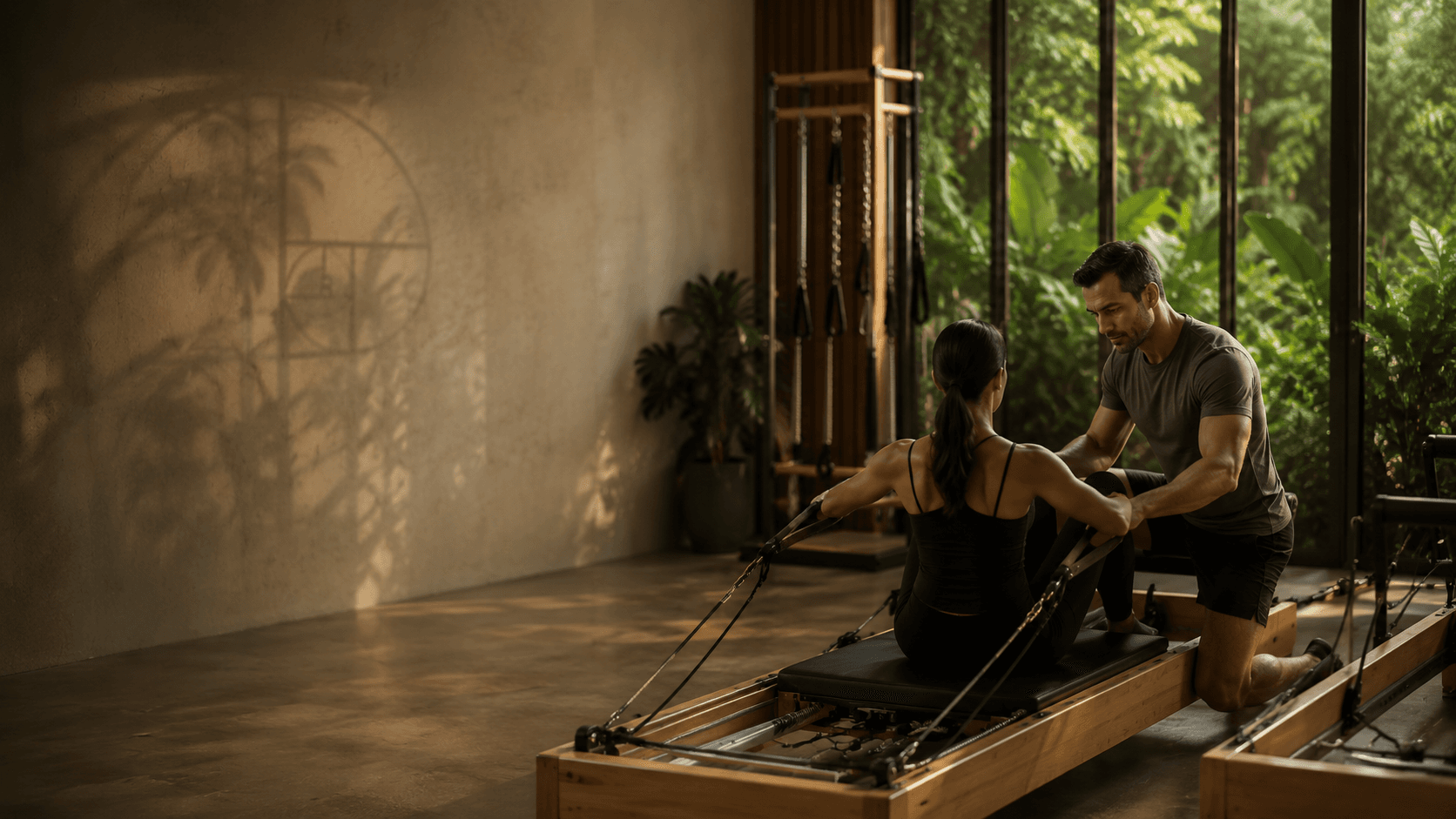 Cuerpo en movimiento acompañado por el instructor