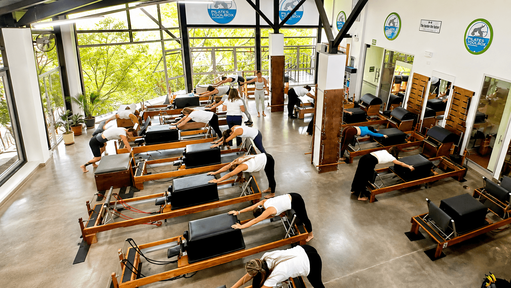 Vista aérea de una clase de reformer